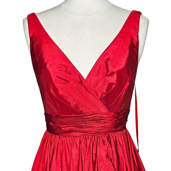Mac Duggal Taffeta High Low Ruffle Gown in Red Size 2 New With Tag - Picture 12 of 14
